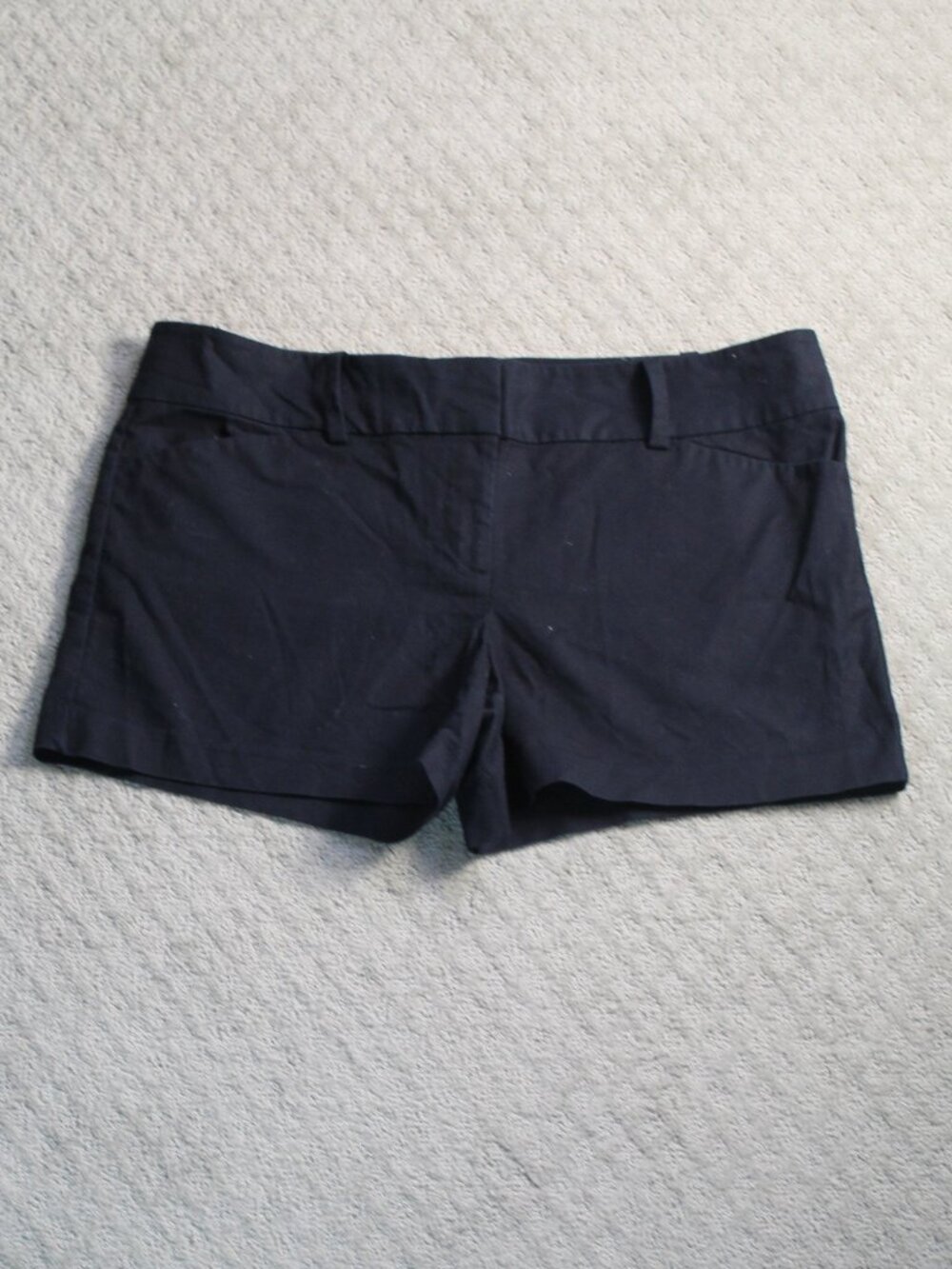 Ann Taylor Signature Size 14 Mid Rise Black Cotton Spandex Twill 4" Shorts